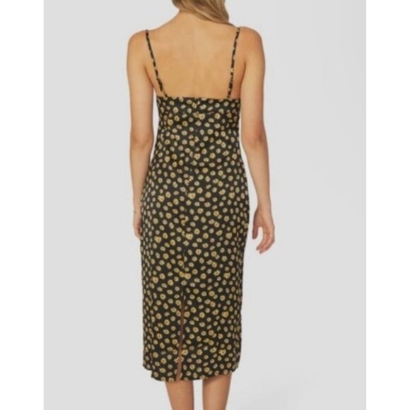 WeWoreWhat Black Babydoll Midi Slip Dress Sz 4 Daisy Print Fairy Grunge NWT - Picture 3 of 14